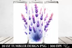 20 Oz Tumbler Sublimation | Shiny Lavender Watercolor Product Image 2