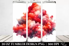 Colorful Redish Watercolor Cloud | 20 oz Tumbler Product Image 2