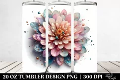 Pastel Zinnia Watercolor 20 Oz Tumbler Product Image 2