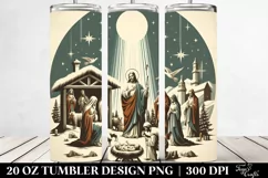 Retro Nativity Scene Clipart, High-Res 20 Oz Tumbler Product Image 2