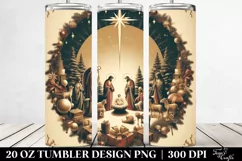 Retro Nativity Scene Clipart, High-Res 20 Oz Tumbler Product Image 2