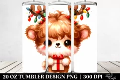 Cute Bichpoo with Reindeer Horns, Transparent 20 Oz Tumbler Product Image 2