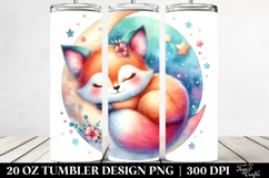 Colorful Baby Fox Sleeping on the Moon | 20 oz Tumbler Product Image 2