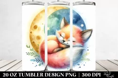 Colorful Baby Fox Sleeping on the Moon | 20 oz Tumbler Product Image 2