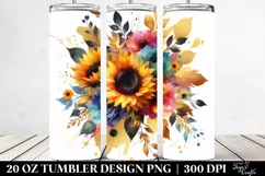 Colorful Abstract Bouquet with Gold Foil | 20 oz Tumbler Product Image 2