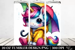Cute Unicorn Sitting 20 Oz Tumbler Product Image 2