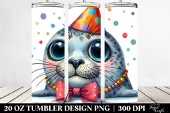 Watercolor Seal with Big Eyes and Party Hat Product Image 2