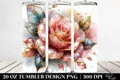 Detailed Shiny Rose | 20 Oz Tumbler Product Image 2