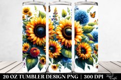 Vibrant Sunflowers Drawing Tumbler Product Image 2