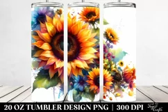 Vibrant Sunflowers Drawing Tumbler Product Image 2