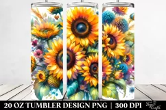 Vibrant Sunflowers Drawing Tumbler Product Image 2