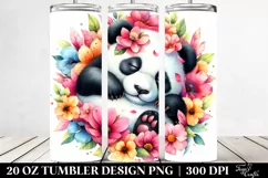 Colorful Watercolor Panda Sleeping | 20 Oz Tumbler Product Image 2