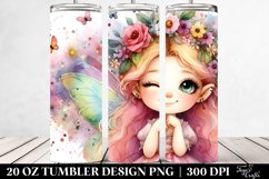 Colorful Watercolor Fairy, Cute Winking | 20 Oz Tumbler Product Image 2