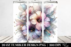 Pastel Petunia Watercolor Splash 20 Oz Tumbler Product Image 2