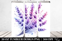 20 Oz Tumbler Sublimation | Shiny Lavender Watercolor Product Image 2