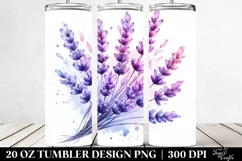 20 Oz Tumbler Sublimation | Shiny Lavender Watercolor Product Image 2