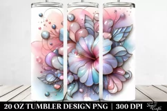 Pastel Hibiscus Frame Watercolor 20 Oz Tumbler Product Image 2