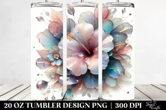 Pastel Hibiscus Frame Watercolor 20 Oz Tumbler Product Image 2