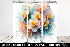 Pastel Narcissus Frame Watercolor 20 Oz Tumbler Product Image 2