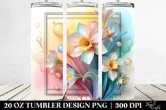 Pastel Narcissus Frame Watercolor 20 Oz Tumbler Product Image 2