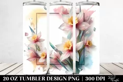 Pastel Narcissus Frame Watercolor 20 Oz Tumbler Product Image 2