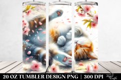 20 Oz Tumbler Sublimation | Tumbling Cat Spring Petals Product Image 2