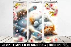 20 Oz Tumbler Sublimation | Tumbling Cat Spring Petals Product Image 2