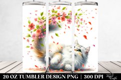 20 Oz Tumbler Sublimation | Tumbling Cat Spring Petals Product Image 2