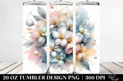 Pastel Jasmine Watercolor 20 Oz Tumbler Product Image 2
