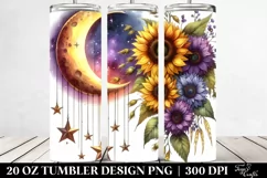 Vibrant Half Moon with Sunflowers Clipart, High-Res 20 Oz Product Image 2