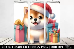 Expressive Baby Shiba Inu with Santa Hat, High-Res 20 Oz Product Image 2