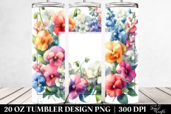 20 Oz Tumbler Sublimation | Colorful Watercolor Frame with Product Image 2