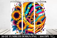 Retro Half Moon with Stars Clipart, High-Res 20 Oz Tumbler Product Image 2