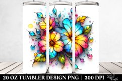 20 Oz Tumbler Sublimation | Colorful Stained Primrose Product Image 2