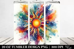 Colorful Watercolor Abstract Sun | 20 oz Tumbler Product Image 2