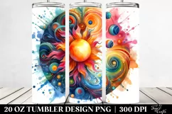 Colorful Watercolor Abstract Sun | 20 oz Tumbler Product Image 2