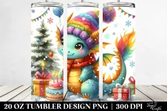Cute Dragon in Winter Clothes, 20 Oz Tumbler Product Image 2