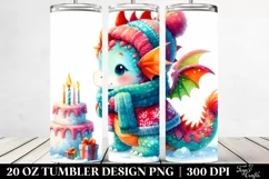 Cute Dragon in Winter Clothes, 20 Oz Tumbler Product Image 2
