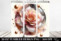 Glossy Rose Watercolor | 20 Oz Tumbler Product Image 2
