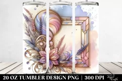 Pastel Lavender Frame Watercolor 20 Oz Tumbler Product Image 2