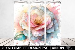 Shiny Camellia Watercolor Clipart 20 Oz Tumbler Product Image 2