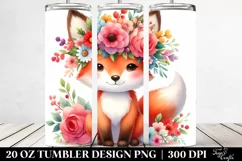 Adorable Fox with Flower Crown | 20 oz Tumbler Product Image 2
