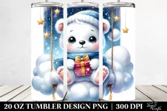 Cute Vibrant Baby Polar Bear Painting | 20 oz Tumbler Product Image 2