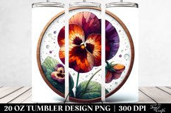 Detailed Pansy Stained | 20 Oz Tumbler Product Image 2