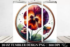 Detailed Pansy Stained | 20 Oz Tumbler Product Image 2