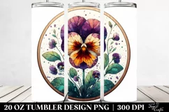 Detailed Pansy Stained | 20 Oz Tumbler Product Image 2
