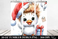 Expressive Baby Swan with Santa Hat, High-Res 20 Oz Tumbler Product Image 2
