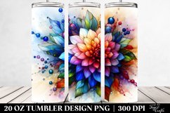 Colorful Stained Watercolor Clipart | 20 oz Tumbler Product Image 2
