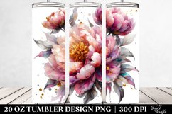 20 Oz Tumbler Sublimation | Watercolor Flowers Product Image 2