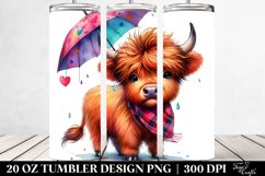 Expressive Baby Highlandcow Drawing | 20 oz Tumbler Product Image 2